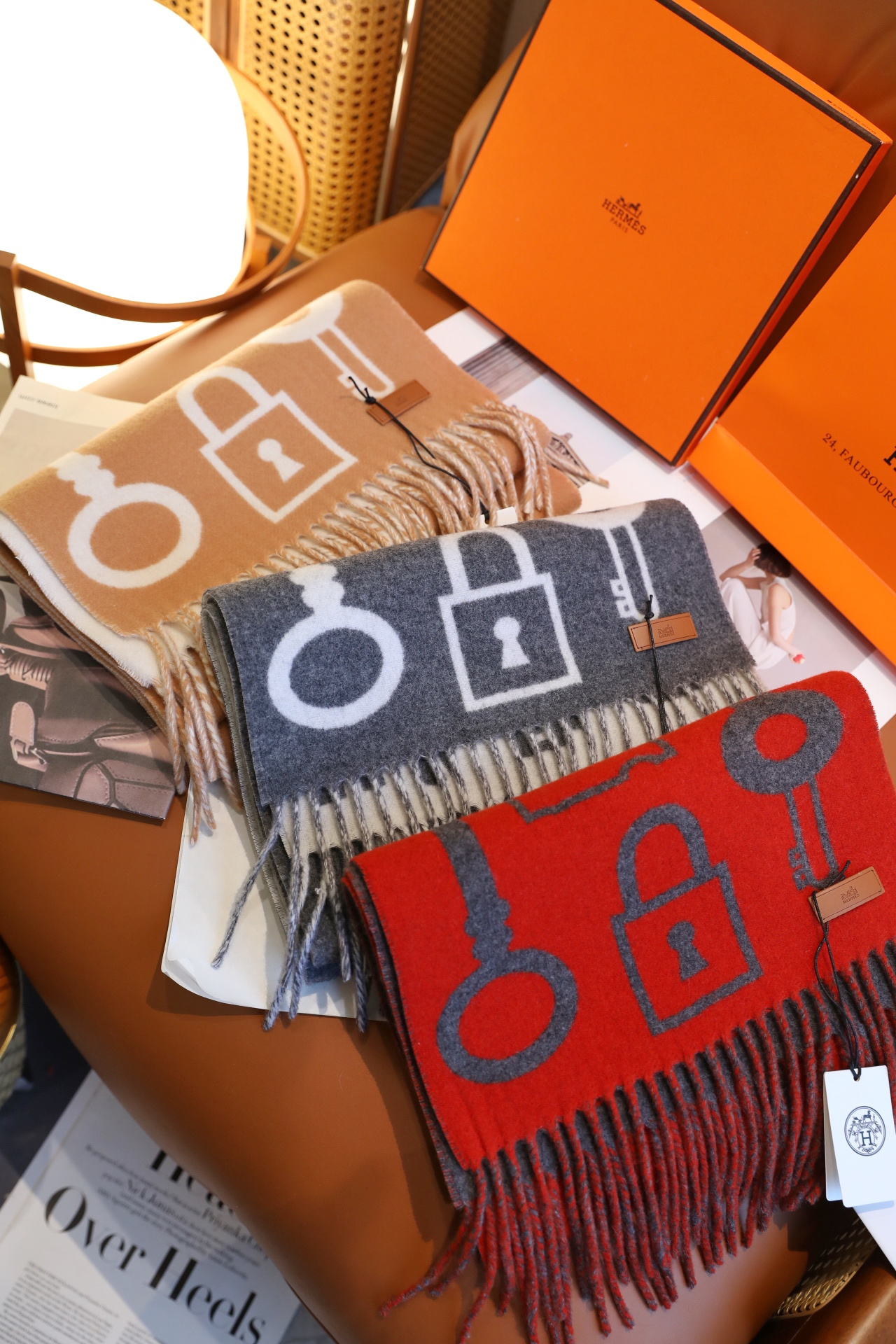 851 에 HER Casaque Porte-Clefs 캐시미어 스톨