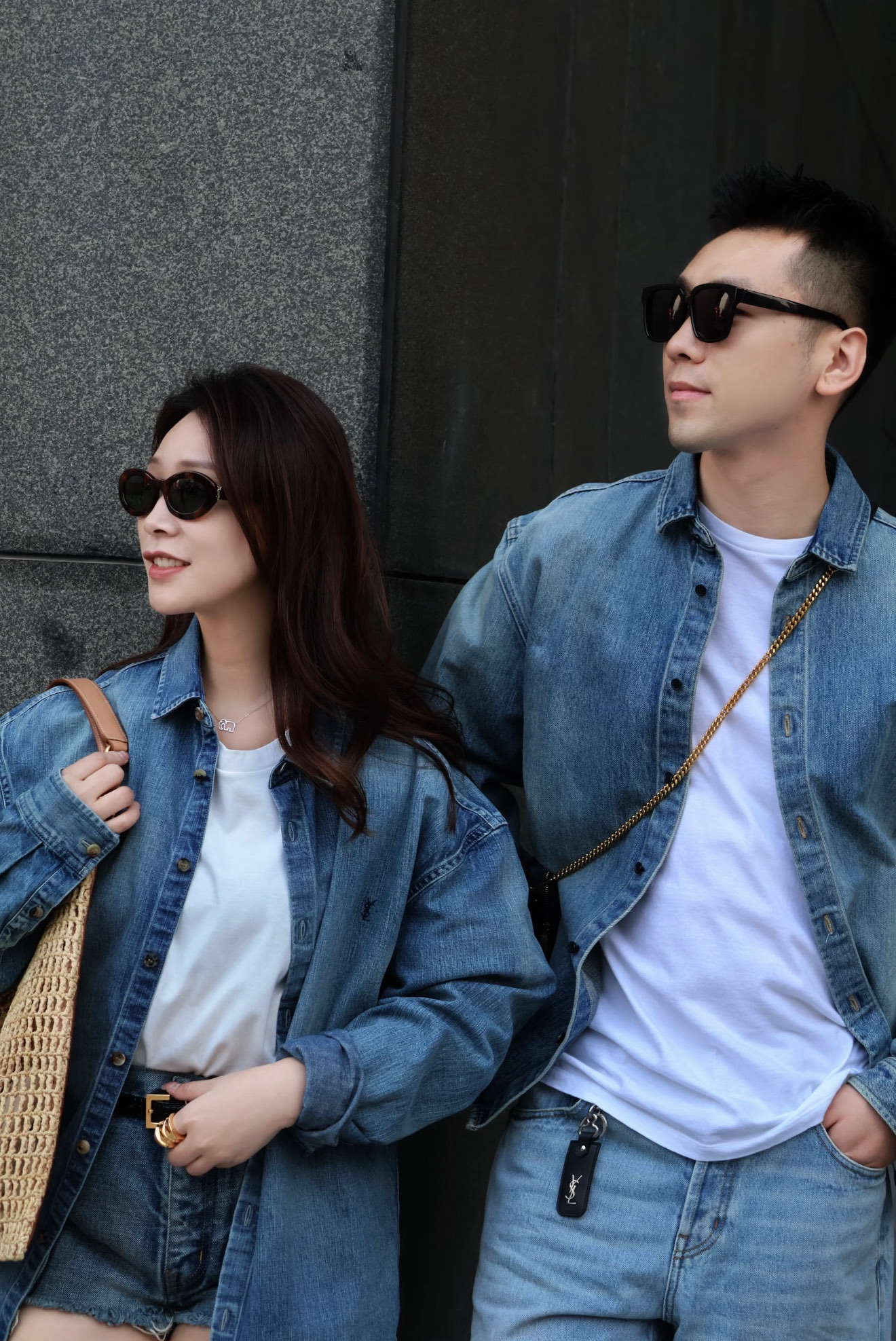 927 생 YSL 남녀공용 데님 CASSANDRE 셔츠