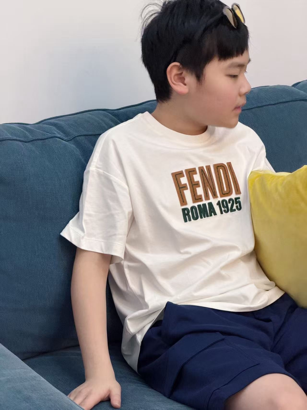 516 펜 FEN 키즈 로고 코튼 티셔츠