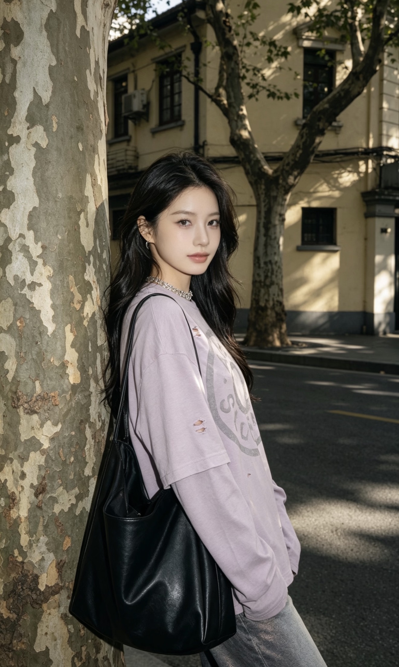 582 아크 ACN 유니섹스 핏 레이어드 로고 티셔츠