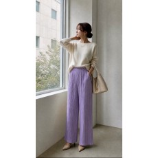 820 이세 ISE 플리츠플리즈 캐쥬얼 스트레이트 팬츠