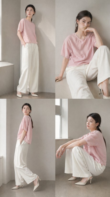 023 랑 LAN 린넨 블렌드 하프 슬리브 탑