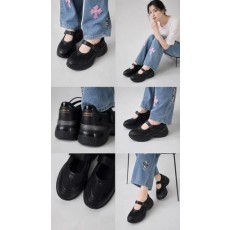 0708 랑방 LAN 텍스처 블록 청키 메리제인 스니커즈