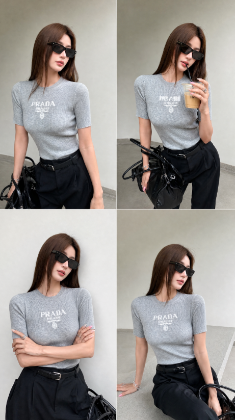 200 프라 PRA 여성 로고가 있는 크루넥 스웨터